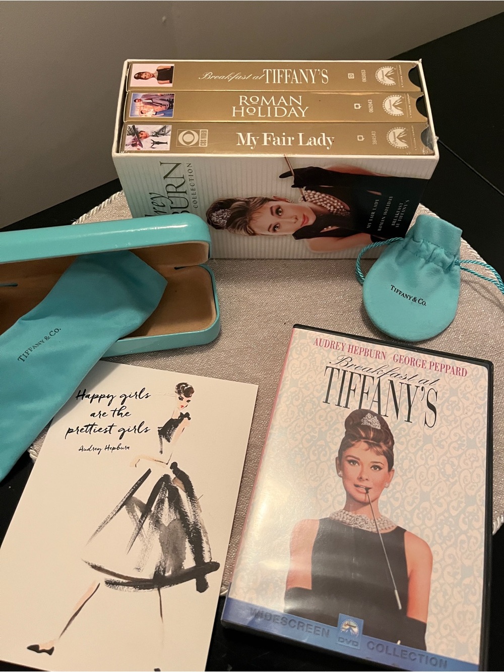 Tiffany & Co. Turquoise Blue Jewelry Case, Pouch and Cloth Set